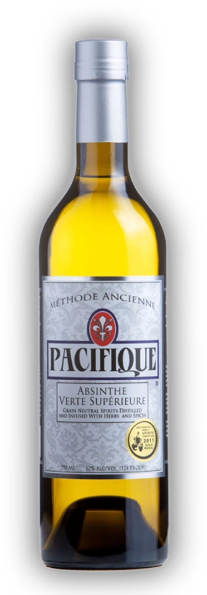 A bottle of Pacifique Absinthe Verte Supérieure